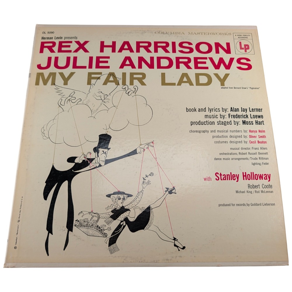 Columbia My Fair Lady Vinyl LP OL 5090 Mono Rex Harrison Julie Andrews Excellent